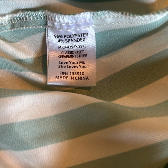 Show Me Your MuMu Classic PJ Pants in spearmint stripe - green & white - Picture 10 of 14